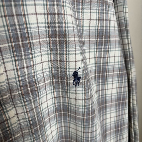 Ralph Lauren Plaid Button-Down Shirt - Gray and White Size XL - Picture 3 of 4